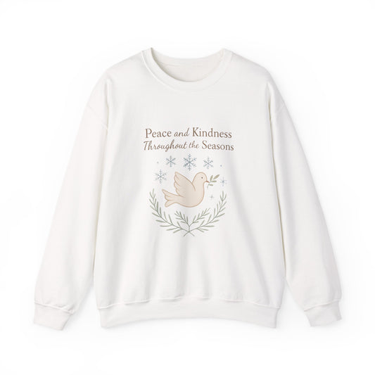 Peace and Kindness Crewneck Sweatshirt — Dove Holiday Sweatshirt