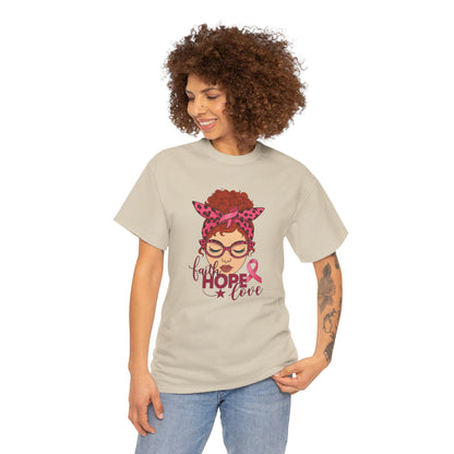 Empowering Cancer Awareness Tee, Hope Love Pink Ribbon Shirt, Inspirational Unisex Tee, Gifts for Breast Cancer Awareness, Supportive [...]
