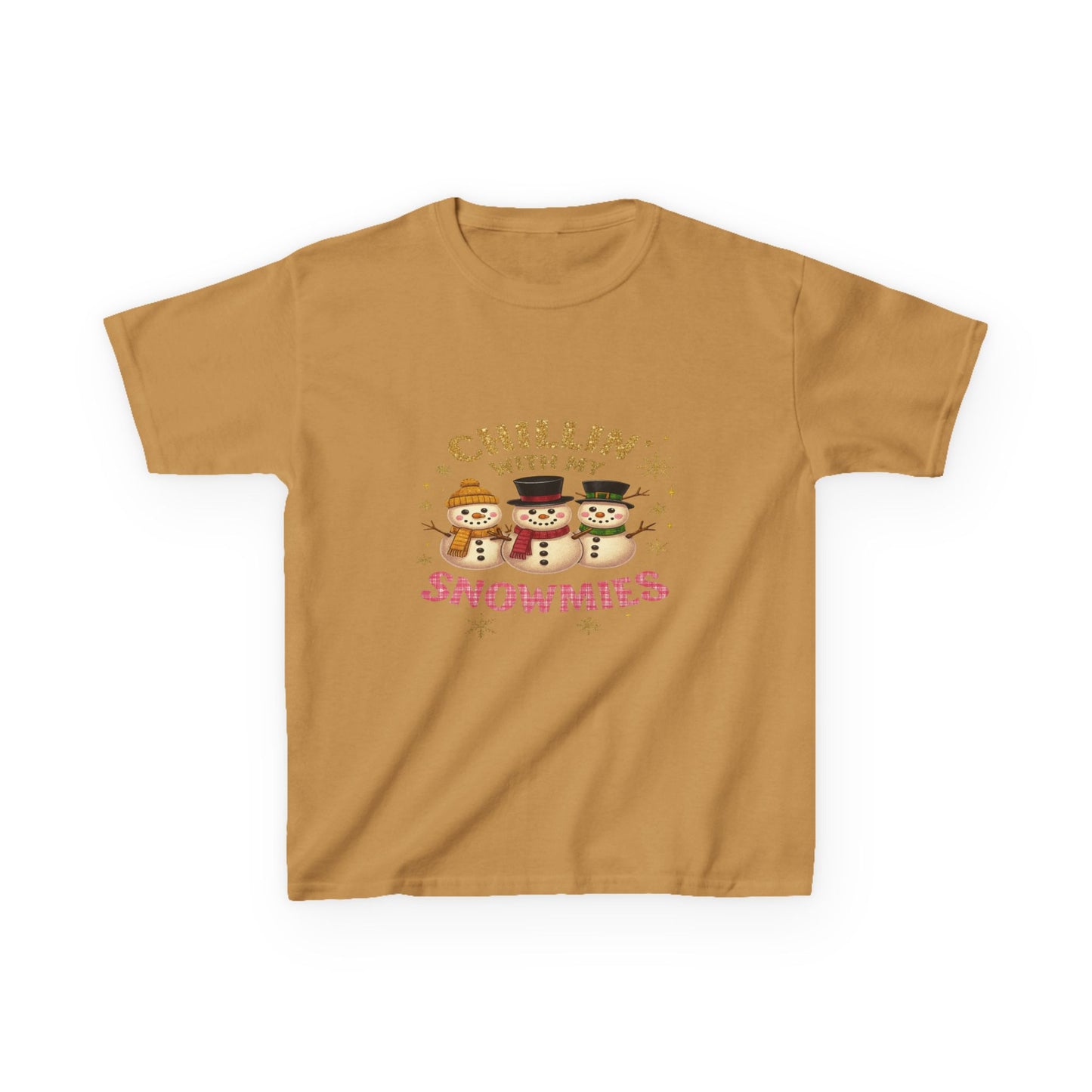 Chillin' with My Snowmies - Holiday Dinosaur Kids Tee