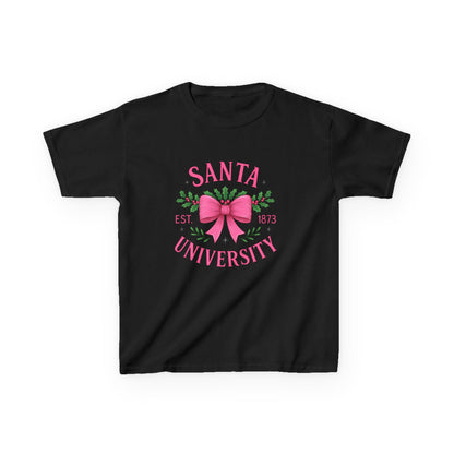 Santa University Dino Tee - Christmas Kids Shirt