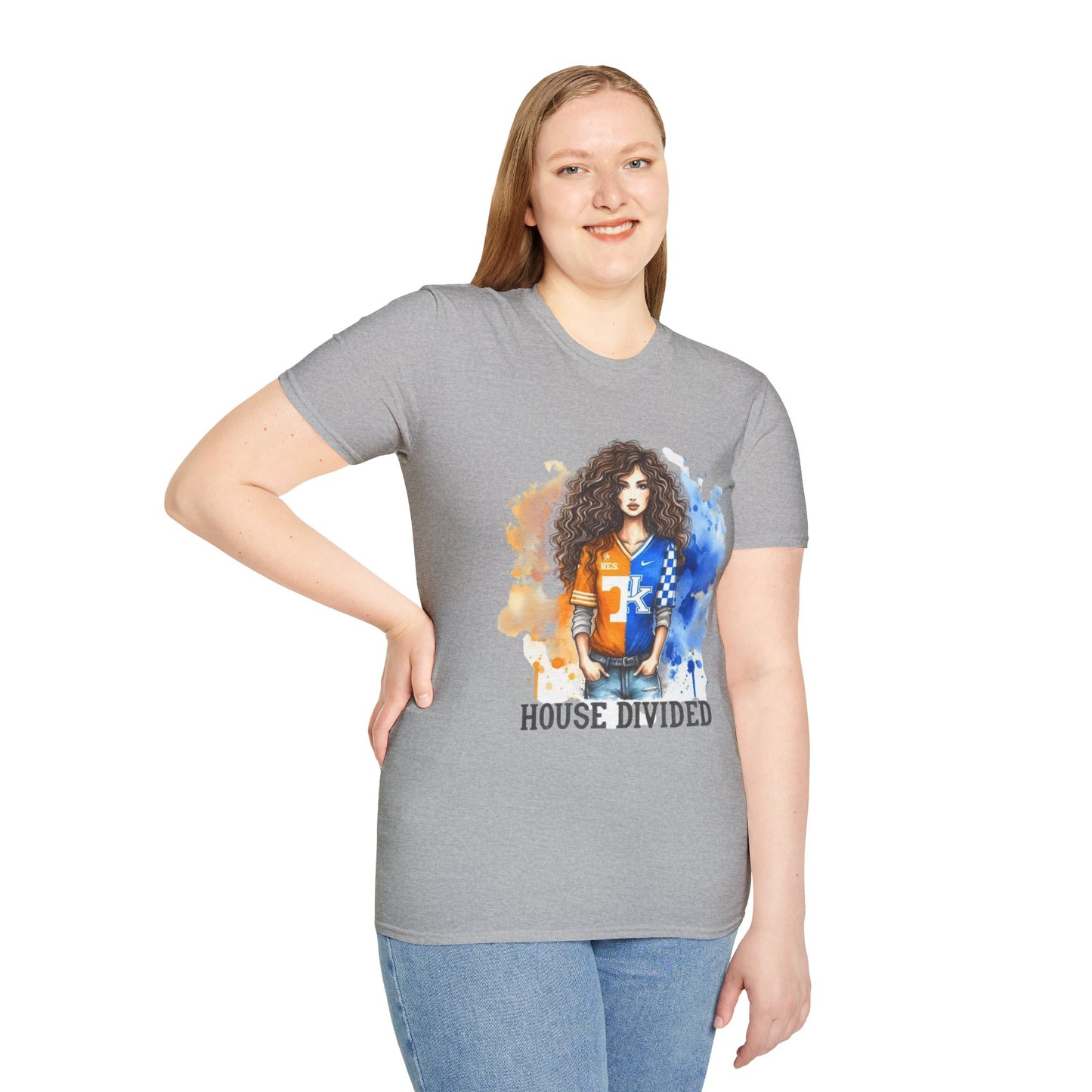 House Divided Unisex Softstyle T-Shirt | Family Team Spirit Tee, Game Day Shirt, Sports Fan Apparel, Cozy Casual Wear