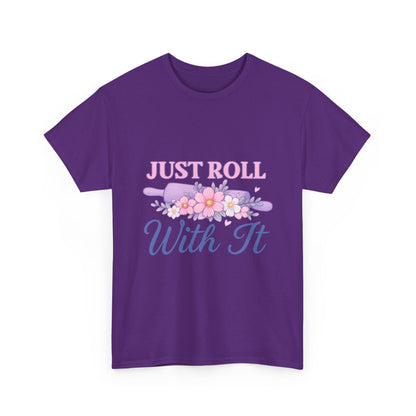 Floral Tee 'Just Roll With It'