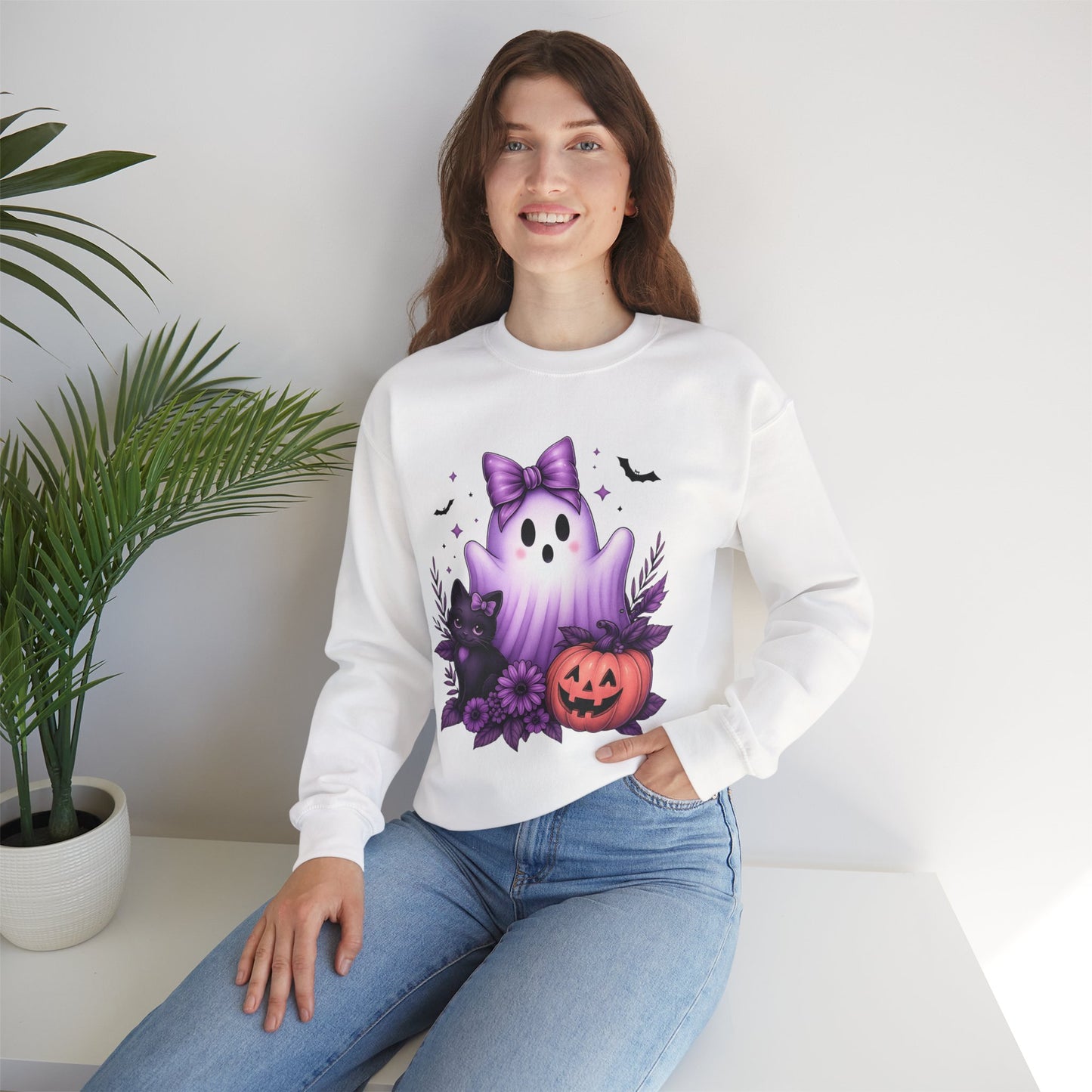 Cute Halloween Ghost Crewneck Sweatshirt