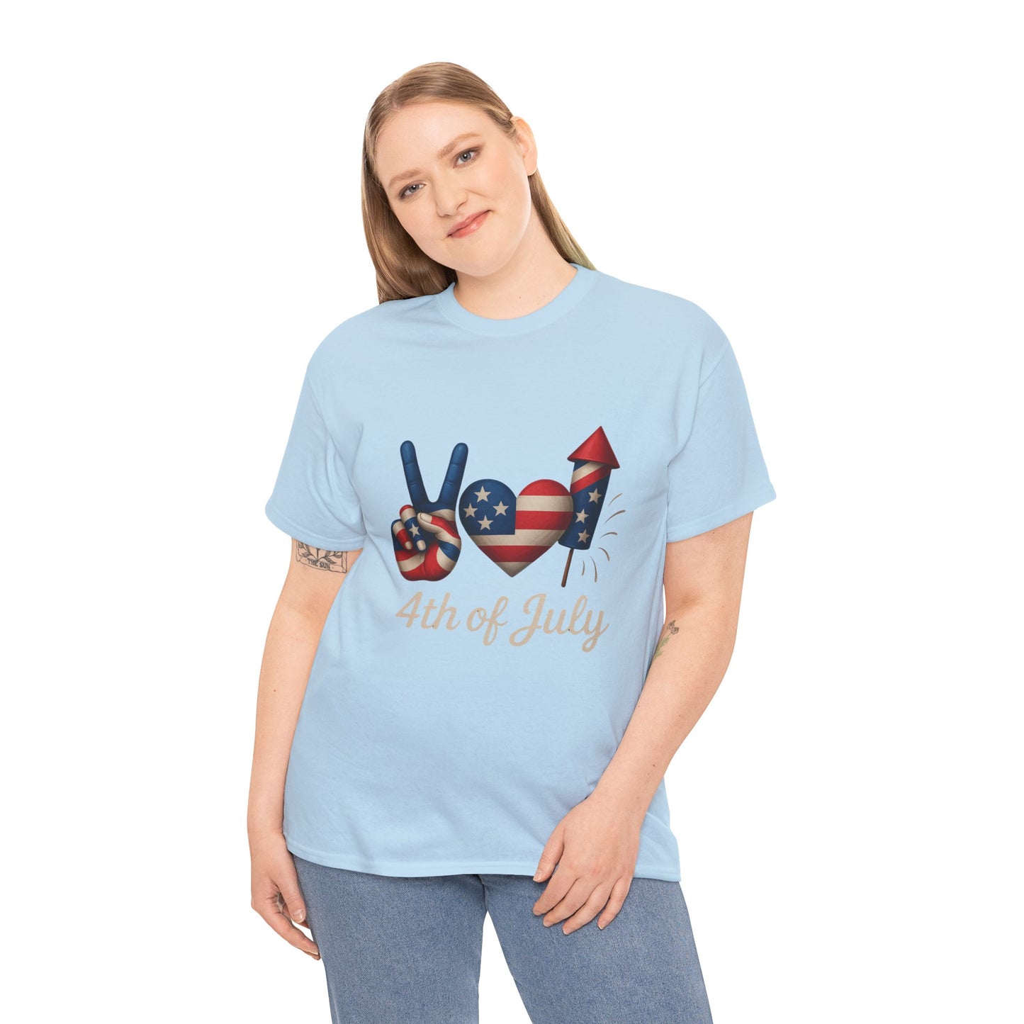 Peace Love Fireworks Tee – Patriotic 4th of July Shirt