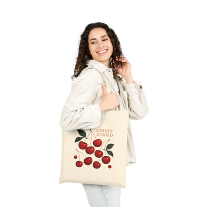 Cherry Coated Canvas Tote — Retro Cherry Grocery & Market Bag