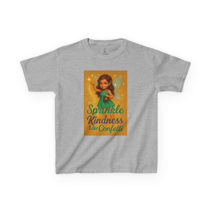 Sparkle Kindness Kids Cotton Tee - Whimsical Fairy Design, Perfect Birthday Gift, Playtime Apparel, Encouraging Message, Kids Fashion