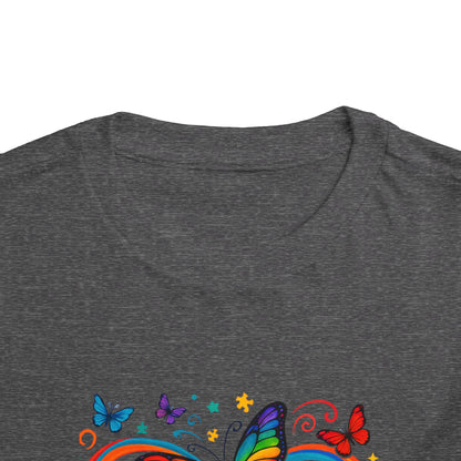 Toddler Tee - Neurodiversity is Beautiful Butterfly Rainbow Puzzle Piece Tee
