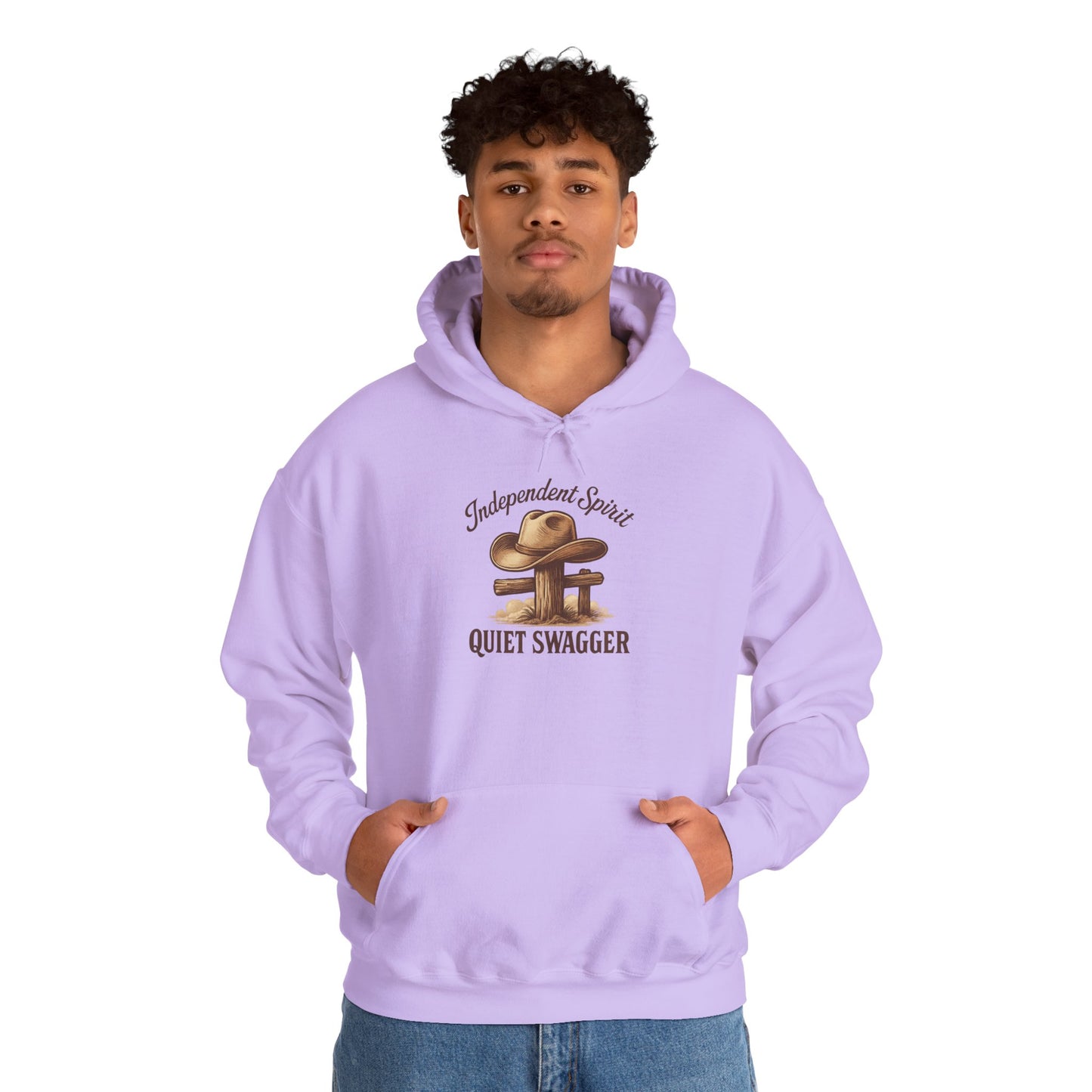 Quiet Swagger Hoodie – "Independent Spirit" Cowboy Hat Graphic Pullover