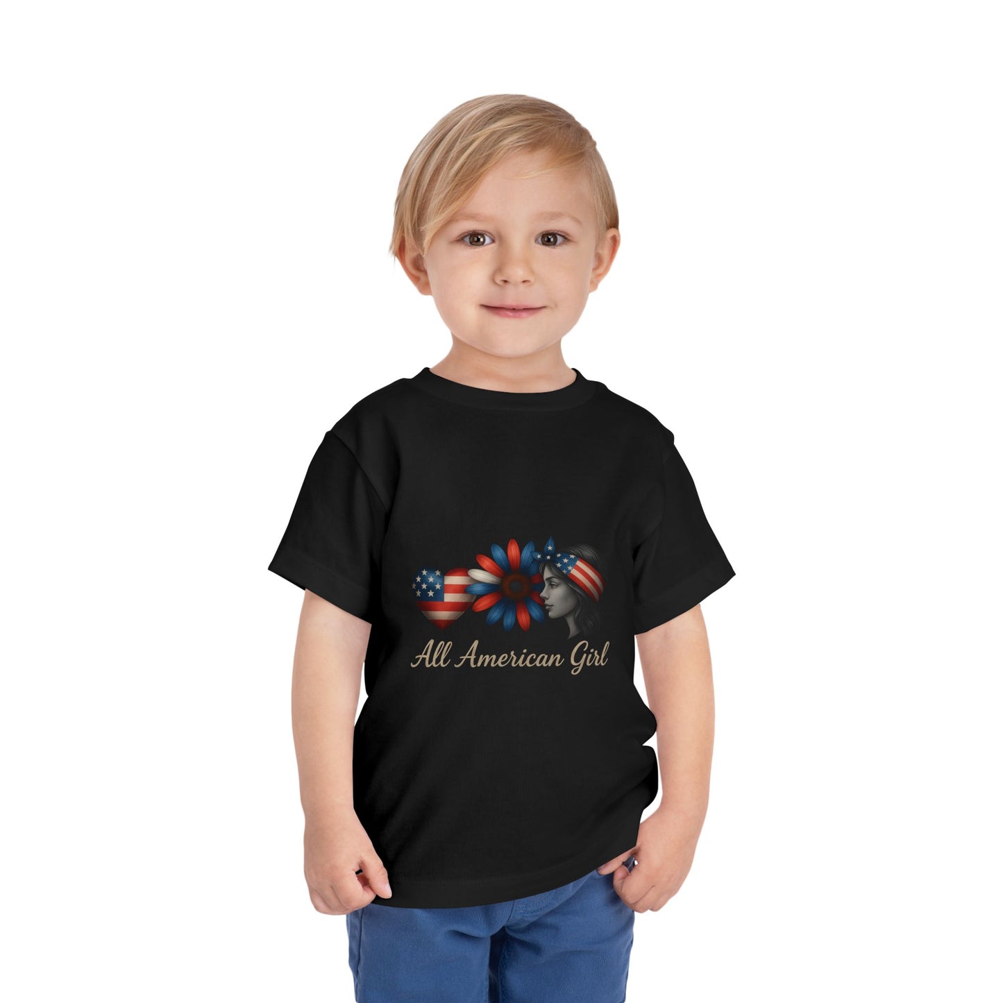 All American Girl Heart & Flower Tee