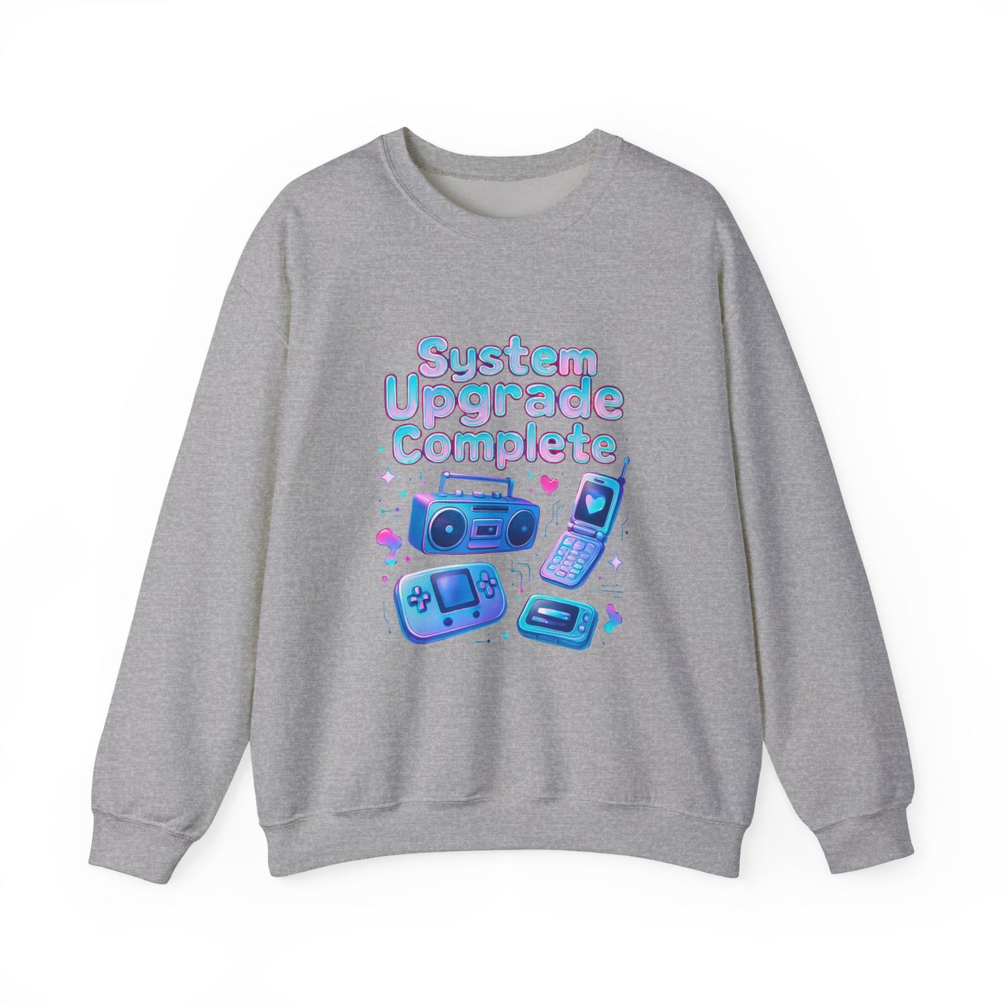 Crewneck Sweatshirt — "System Upgrade Complete" Retro Gaming Graphic