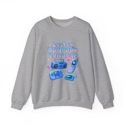 Crewneck Sweatshirt — "System Upgrade Complete" Retro Gaming Graphic