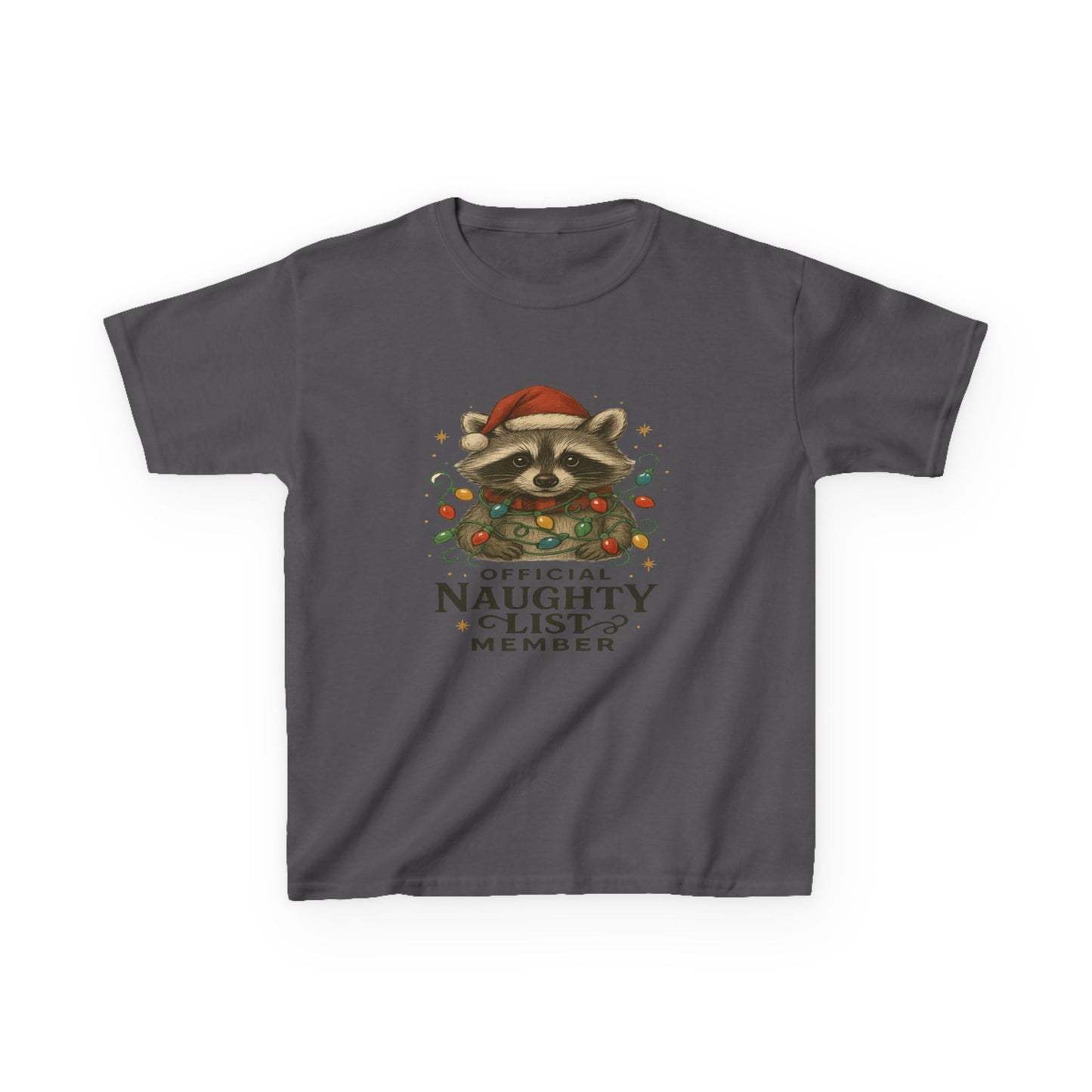 Naughty Raccoon Christmas Tee - Holiday Gift for Kids