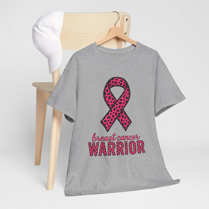 Pink Leopard Ribbon Breast Cancer Awareness Tee