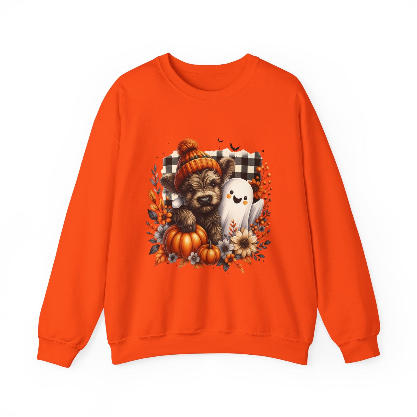 Cute Halloween Dog & Ghost Crewneck Sweatshirt