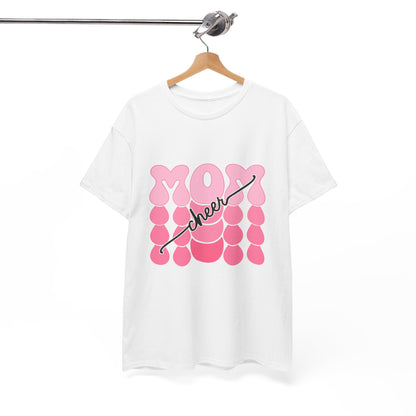 MOM Cheer – Pink Bubble Letter Spirit Tee