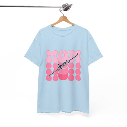 MOM Cheer – Pink Bubble Letter Spirit Tee