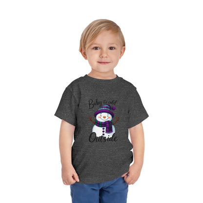 Baby It's Cold Outside Snowman Toddler Christmas Tee