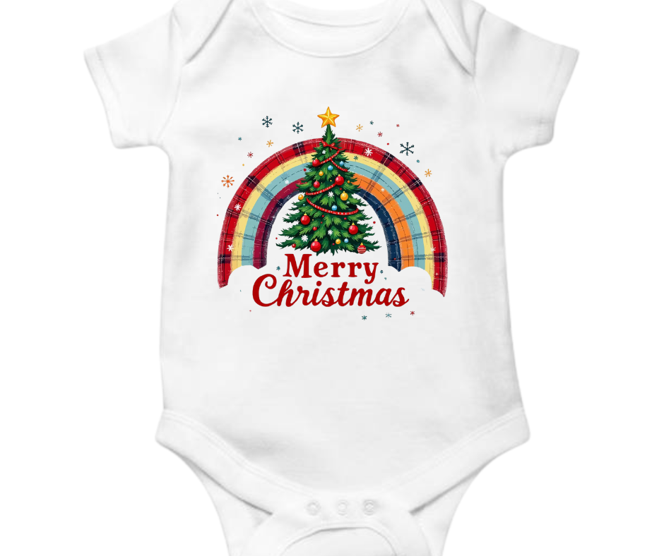 Rainbow Merry Christmas Onesie