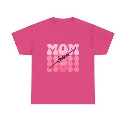 MOM Cheer – Pink Bubble Letter Spirit Tee