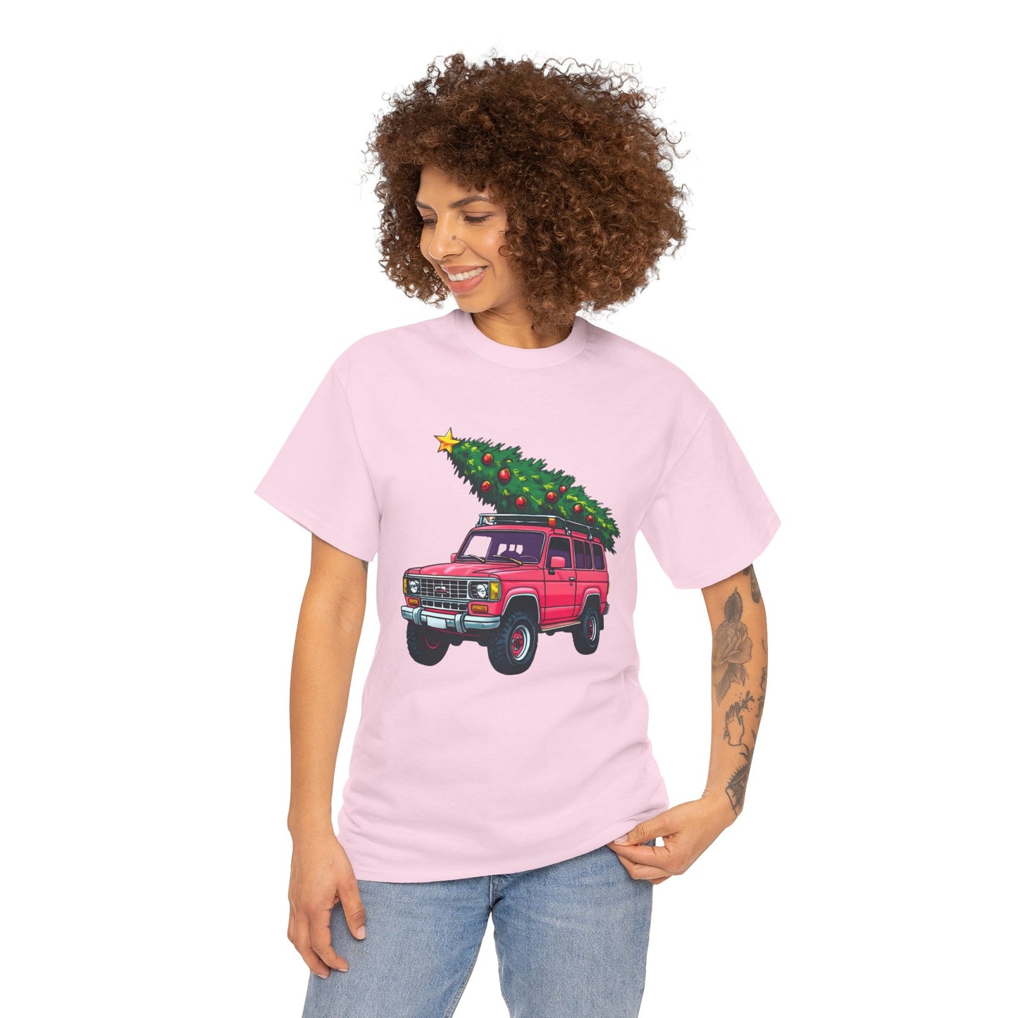 Pink SUV Christmas Tree Tee