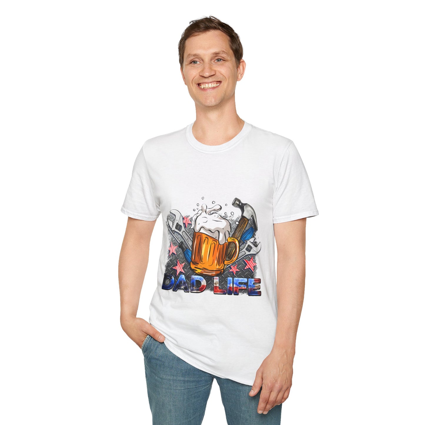 Camiseta gráfica "Papá Vida", camiseta unisex de estilo suave, regalo para el Día del Padre, ropa para amantes de la cerveza, ropa informal de fin de semana, regalos para papá
