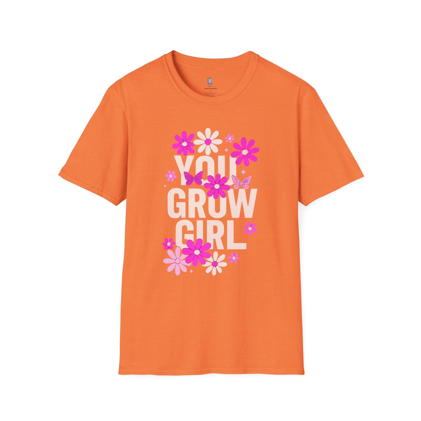 Floral Grow Girl T-Shirt, Cute Graphic Tee, Gift for Plant Lovers, Spring Fashion, Nature Lover Apparel