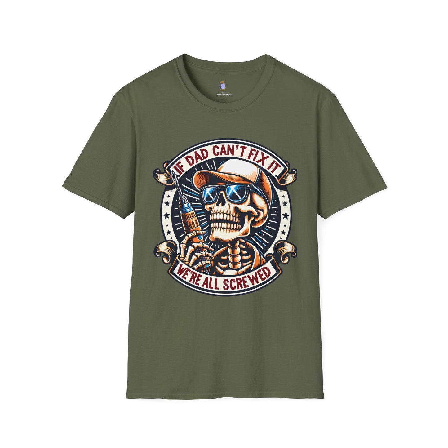 Cool Dad Skull T-Shirt | Funny Gift for Dads | Perfect for Birthdays, Father's Day, Casual Wear, Family Gatherings, Halloween
