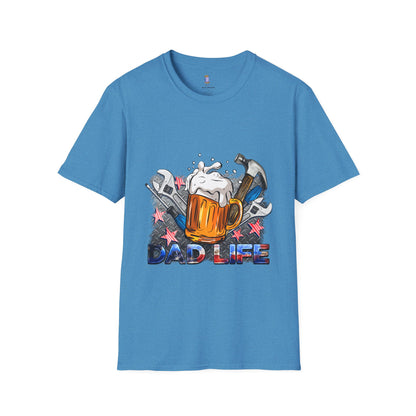 Dad Life Graphic T-Shirt, Unisex Softstyle Tee, Father's Day Gift, Beer Lover Apparel, Casual Weekend Wear, Gifts for Dad