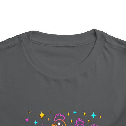 Toddler Halloween Tee - Playful Chickens & Pumpkins Design