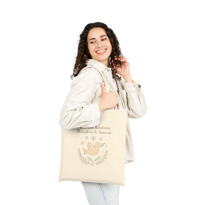 Peace and Kindness Throughout the Seasons Cotton Canvas Tote