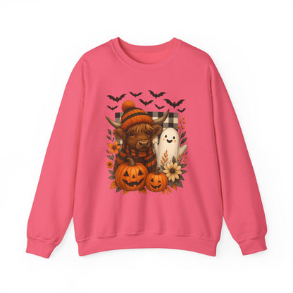 Happy Halloween Cow & Ghost Crewneck Sweatshirt