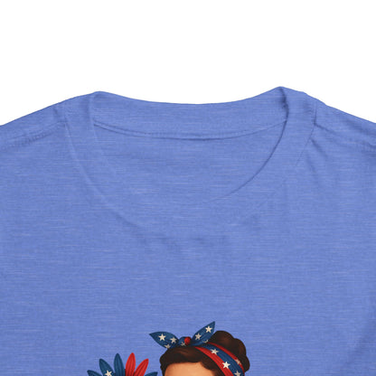 Toddler Tee All American Girl Patriotic Floral Shirt