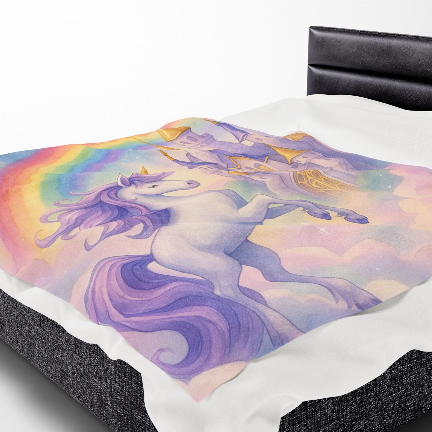 Unicorn Fantasy Plush Blanket, Cozy Kids Blanket, Dreamy Nursery Decor, Magical Gift for Birthdays, Rainbow Blanket for Girls