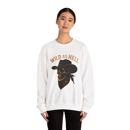 Wild As Hell Skull Cowboy Men's  Sweatshirt