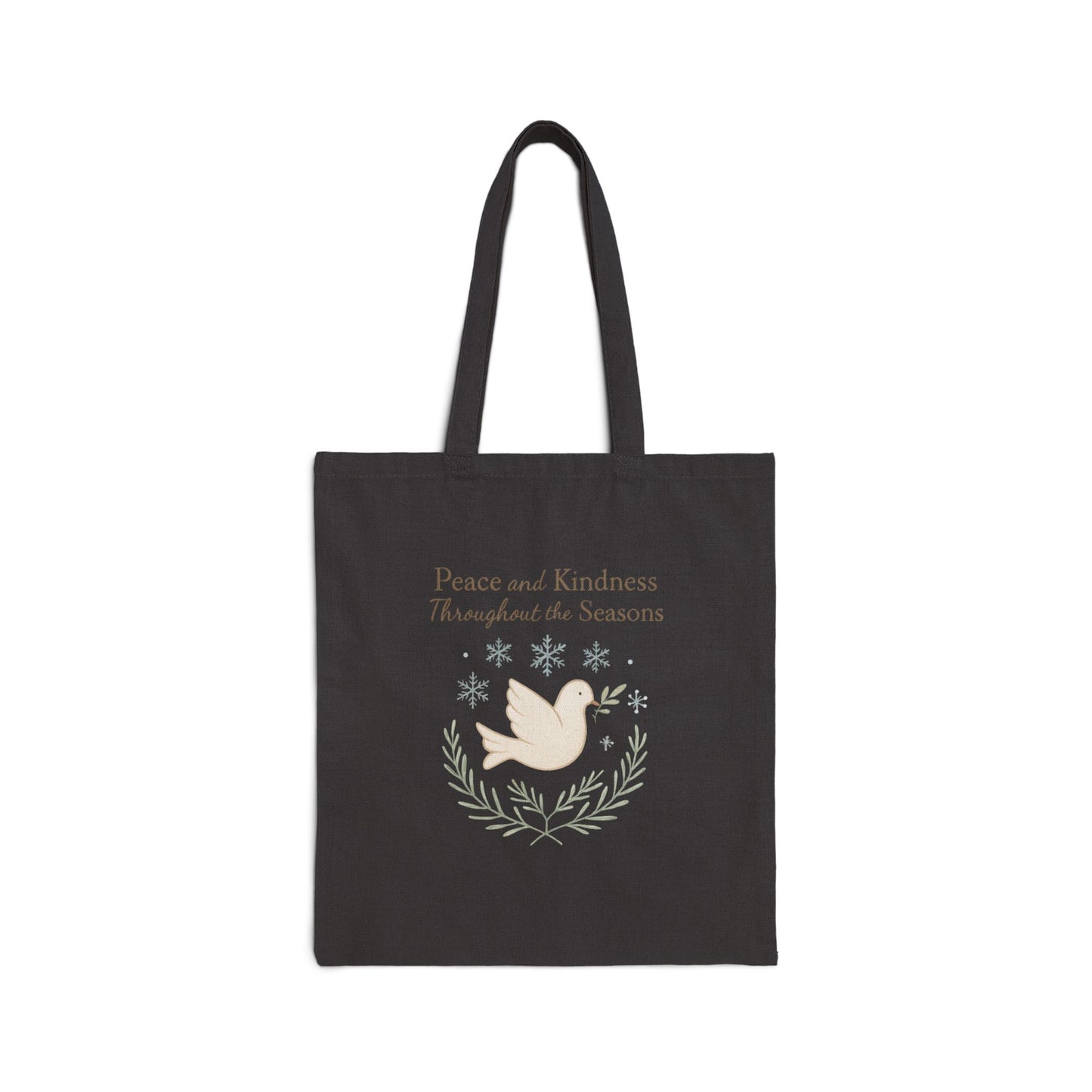 Peace and Kindness Throughout the Seasons Cotton Canvas Tote