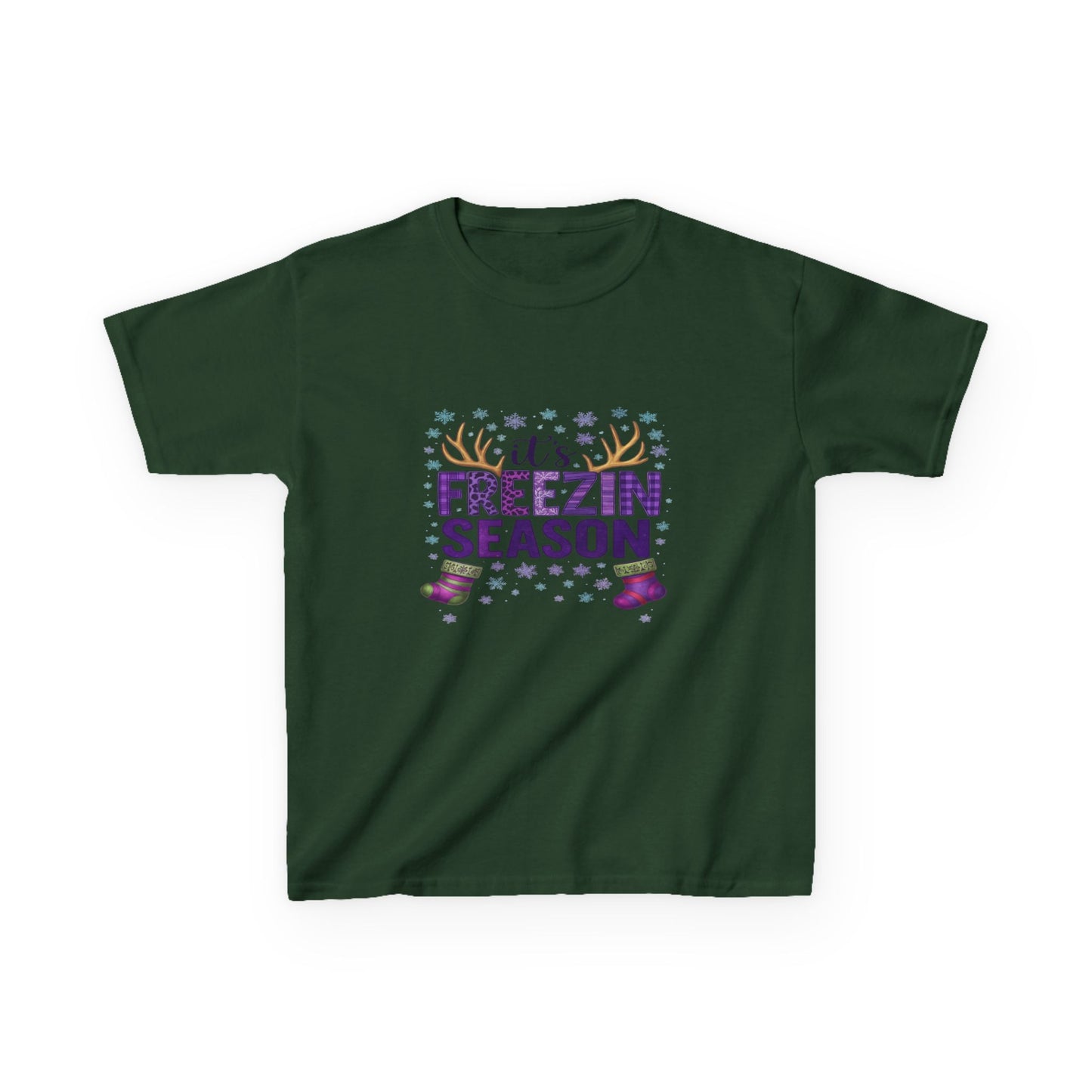 It's Freezin' Season Dino Christmas Tee - Kids Holiday Shirt