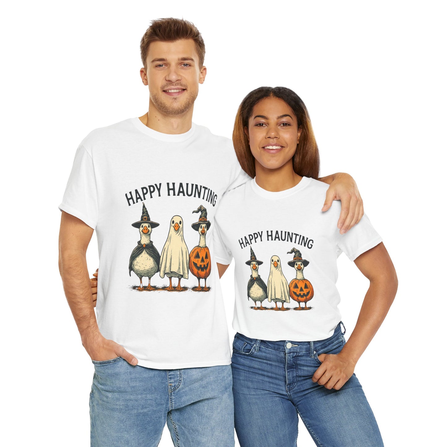 Happy Haunting Geese Halloween Tee