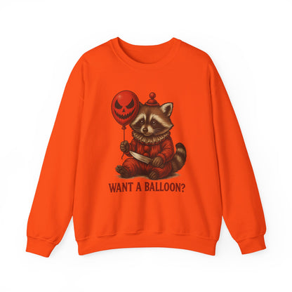 Creepy Clown Raccoon Halloween Sweatshirt