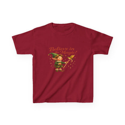 Believe in the Magic Elf & Dino Christmas Kids Tee