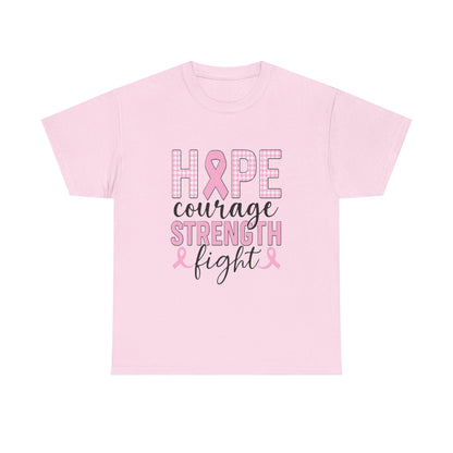 Hope, Courage & Strength Pink Ribbon Awareness Tee