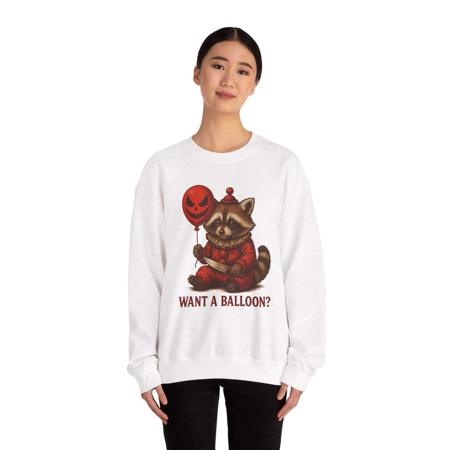 Creepy Clown Raccoon Halloween Sweatshirt