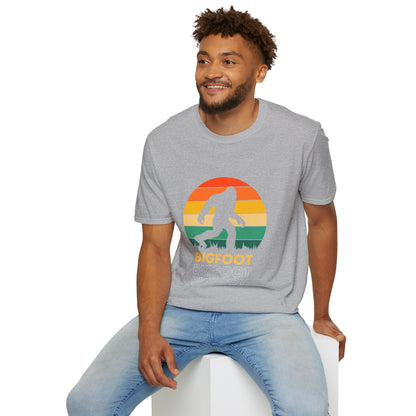 Bigfoot Adventure Unisex Softstyle T-Shirt, Casual Tee for Nature Lovers, Summer Vibe Shirt, Gift for Outdoor Enthusiasts, Hiking Apparel