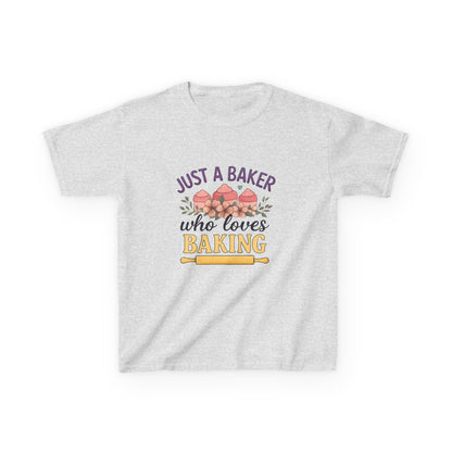 Just A Baker Dinosaur Christmas Tee - Kids Holiday Shirt