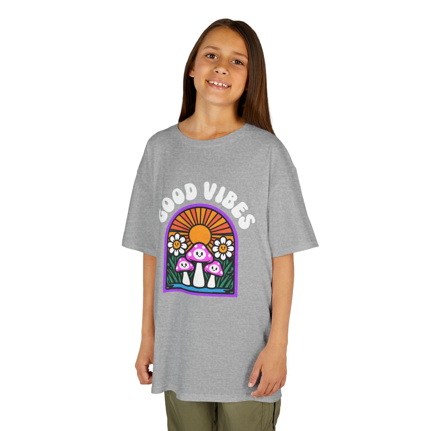 Good Vibes Kids Tee, Fun Summer Shirt, Youth Graphic Tee, Playful Cotton T-Shirt, Gift for Kids, Festival Wear