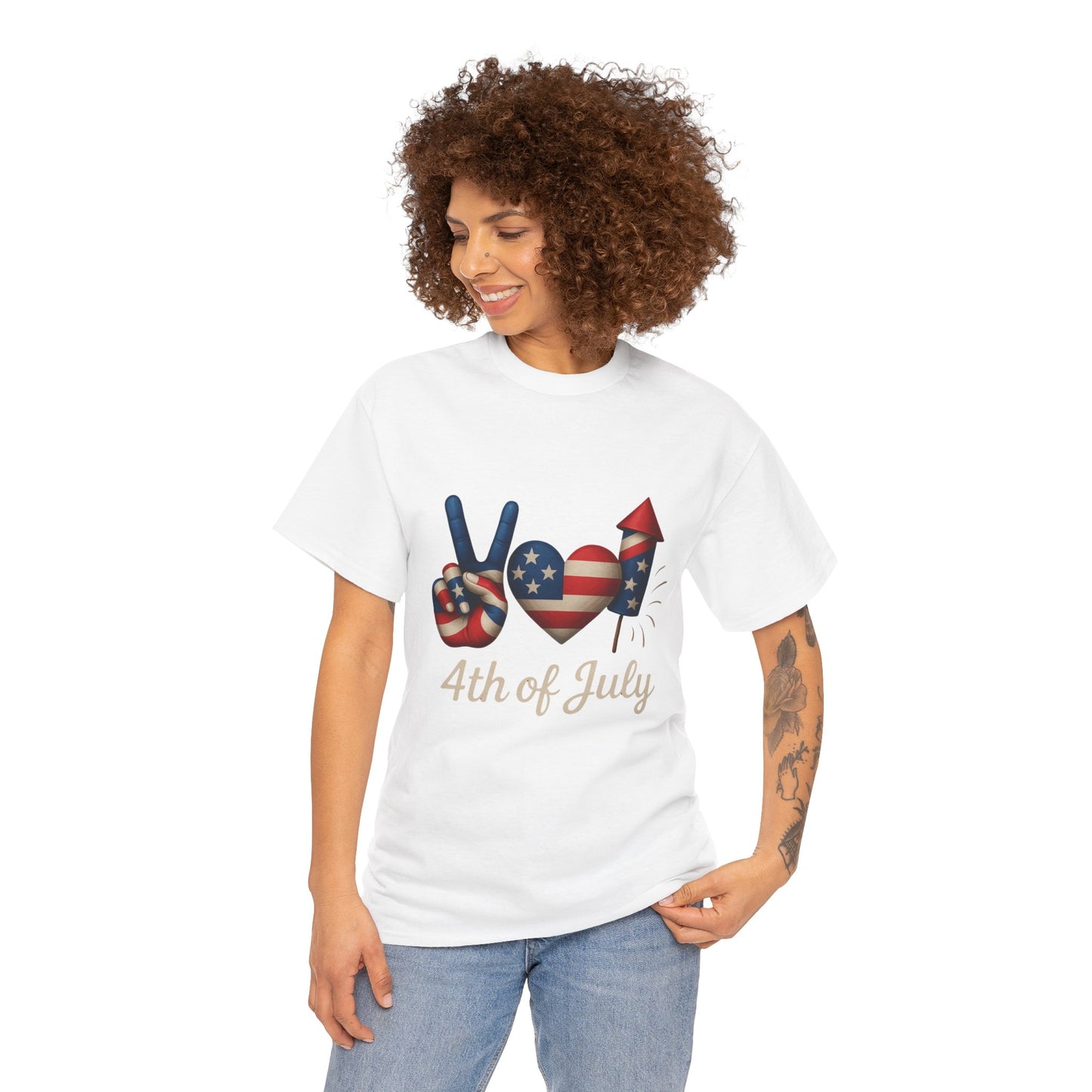 Peace Love Fireworks Tee – Patriotic 4th of July Shirt