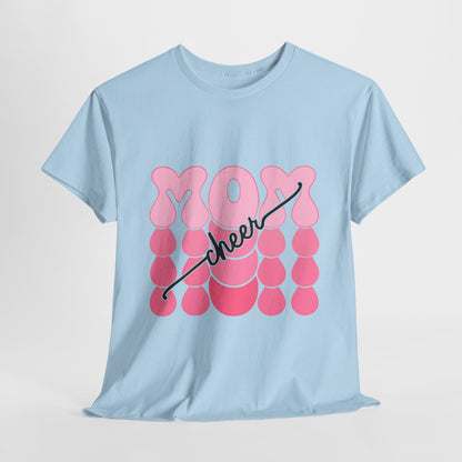 MOM Cheer – Pink Bubble Letter Spirit Tee