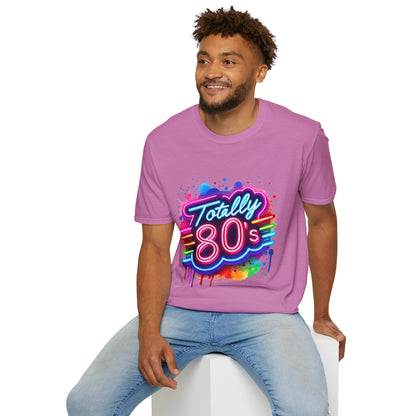 Totally 80s Unisex Softstyle T-Shirt – Retro Vintage Tee, Nostalgic Gift, Party Shirt, Perfect for 80s Theme Events, Festival Wear