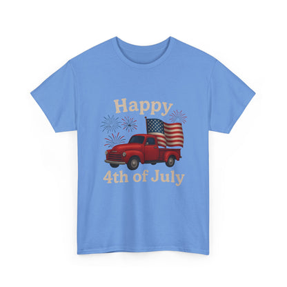🚙 Happy 4th of July Truck Tee – Patriotic Vintage Pickup Shirt