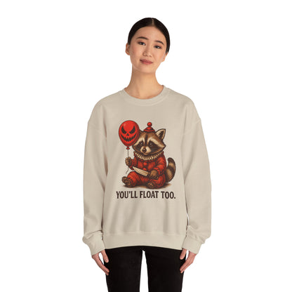 Creepy Clown Raccoon Halloween Sweatshirt