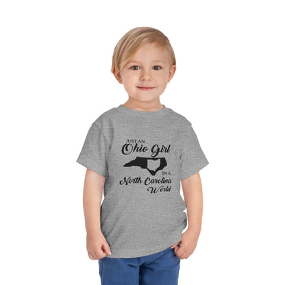 Toddler Tee Ohio Girl in North Carolina World Design Shirt